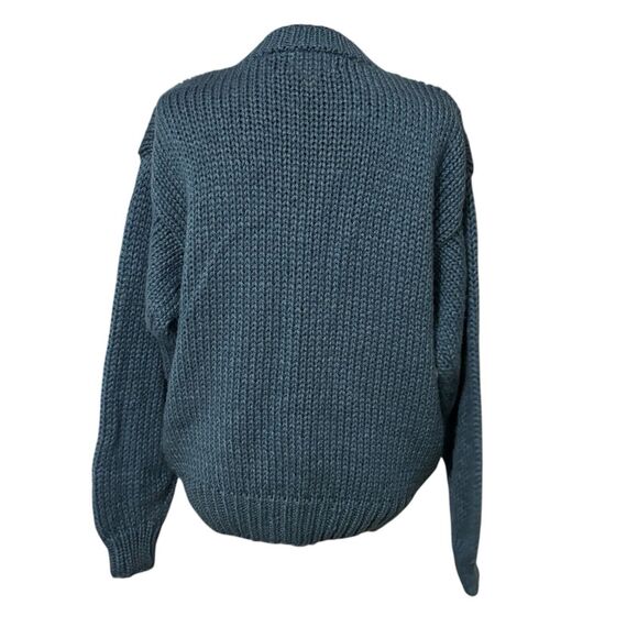 VINTAGE 90’s Chapel Hill Sweater Blue Acrylic Pullover Crew Neck - Picture 4 of 8